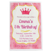 ピンククラウン誕生日招待状 | ザズレメイド魔法 ミディアムペーパーバッグ (正面)