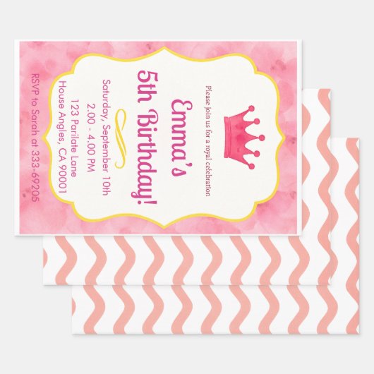 ピンククラウン誕生日招待状 | ザズレメイド魔法 ラッピングペーパーシート (セット)