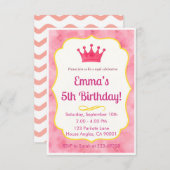 ピンククラウン誕生日招待状 | ザズレメイド魔法 出欠カード (正面/裏面)