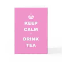 ピンククラウン KEEP CALM AND DRINK TEA グリーティングカード