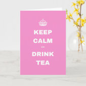 ピンククラウン　KEEP CALM AND DRINK TEA　グリーティングカード カード (黄色い花)
