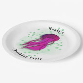 ピンククラゲパーティー ペーパープレート (アングル)