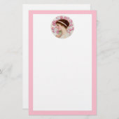 ピンククラシカルチューリップ付きネオレディ 便箋 (正面/裏面)