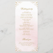 ピンククラシックと金ゴールド書道結婚式 プログラム (裏面)