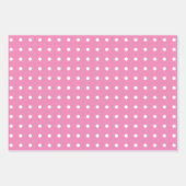 ピンククラシックの紫と緑の水玉模様白 ラッピングペーパーシート (正面)