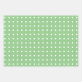 ピンククラシックの紫と緑の水玉模様白 ラッピングペーパーシート (正面3)