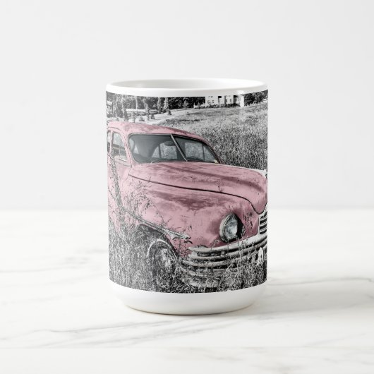 ピンククラシックの車 コーヒーマグカップ (中央)