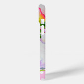 ピンククラシックエレガントの白い牡丹のフローラ水玉模様 Case-Mate iPhoneケース (裏面 / 左)