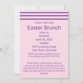 ピンククラシックストライプのイースターブランチ 招待状 (正面)