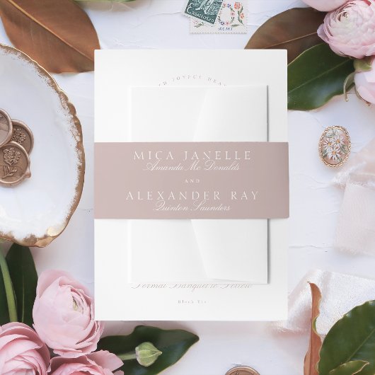 ピンククラシックトペフォーマル結婚書道 招待状ベリーバンド