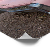 ピンククラシック色のキャディ車ポスター ポスター (角)