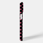 ピンククラシック色の黒い水玉模様 Case-Mate iPhoneケース (裏面 / 右)