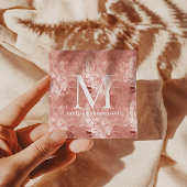 ピンククラックテクスチャメイクアップアーティスト名刺 スクエア名刺