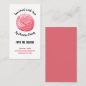 ピンククラフトかぎ針編み|編み物糸手作り 名刺 (正面/裏面)