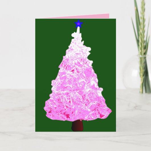 ピンククリスタルのクリスマスツリー カード (正面)