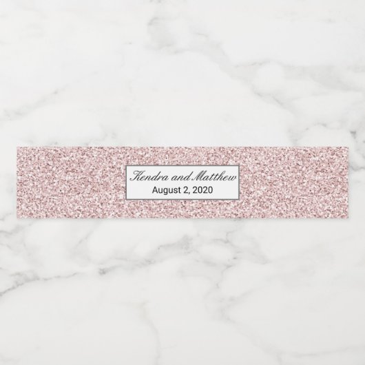 ピンククリスタルアイスグリッター テクスチャ ペットボトルラベル (シングルラベル)