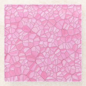 ピンククリスタルガラスコースター ガラスコースター (正面)