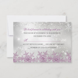 ピンククリスタルスノーフレーククリスマスパーティーRSVP 出欠カード