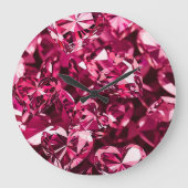 ピンククリスタルダイヤモンドハート ラージ壁時計 (正面)