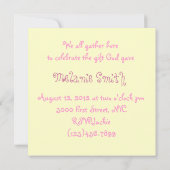 ピンククリスチャン宗教的ベビーシャワー招待状 招待状 (裏面)