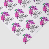 ピンククリスマスウォーターカラーホリーティッシュペーパー 薄葉紙