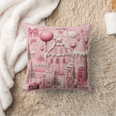 ピンククリスマスエフェラ装飾用クッション クッション (ブランケット)