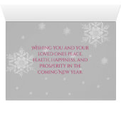 ピンククリスマスオーナメントグリーティングカード (内部横(下))