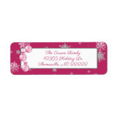 ピンククリスマスオーナメント住所 シール (正面)