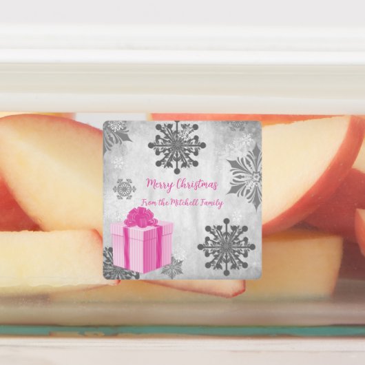 ピンククリスマスギフトホリデーベーキングラベル ラベル (貼付)