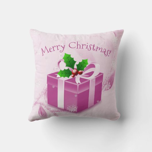 ピンククリスマスギフト装飾用クッション クッション (裏面)