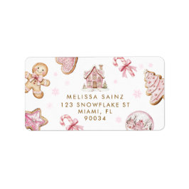 ピンククリスマスクッキー住所 シール