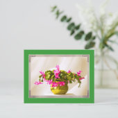 ピンククリスマスサボテンポートレート シーズンポストカード (スタンド正面)