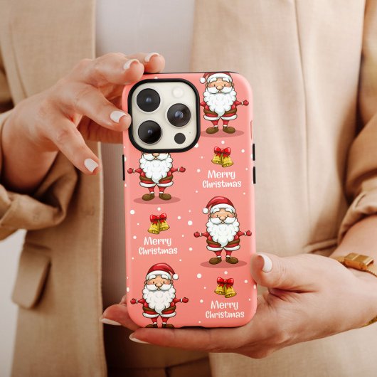 ピンククリスマスサンタクララiPhoneケースメイト Case-Mate iPhoneケース