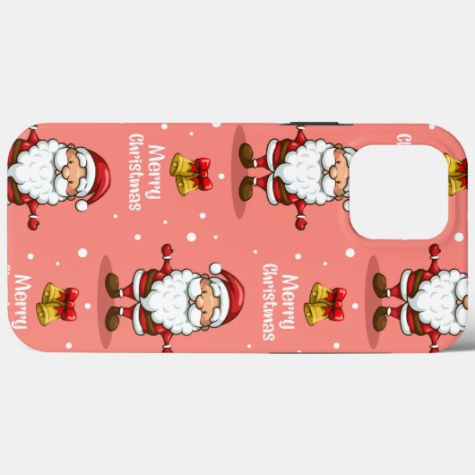 ピンククリスマスサンタクララiPhoneケースメイト Case-Mate iPhoneケース (裏面 (横))