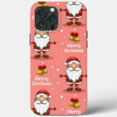 ピンククリスマスサンタクララiPhoneケースメイト Case-Mate iPhoneケース (裏面)