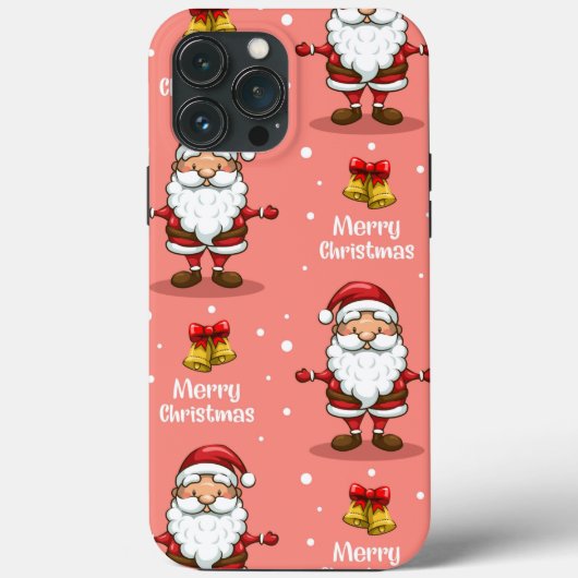 ピンククリスマスサンタクララiPhoneケースメイト Case-Mate iPhoneケース (裏面)