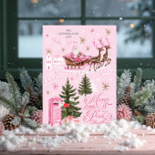 ピンククリスマスサンタトインデアノースポールビレッジ シーズンカード