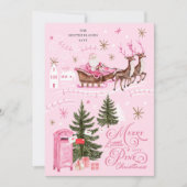 ピンククリスマスサンタトインデアノースポールビレッジ シーズンカード (正面)