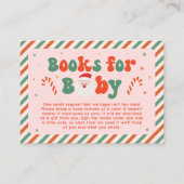 ピンククリスマスサンタベビーベビーシャワー予約リクエスト エンクロージャーカード (正面)