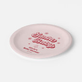 ピンククリスマスサンタベビーベビーシャワー ペーパープレート (アングル)