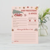 ピンククリスマスサンタベビー予測アドバイスゲーム 招待状 (スタンド正面)