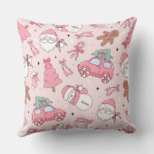 ピンククリスマスシームレス装飾用クッション クッション (裏面)