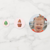 ピンククリスマスジンジャーブレッドハウス誕生日 コンフェッティ (裏面)