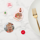 ピンククリスマスジンジャーブレッドハウス誕生日 コンフェッティ (グループ)