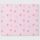 ピンククリスマスジンジャーブレッドマン雪片パターン ラッピングペーパー (フラット)