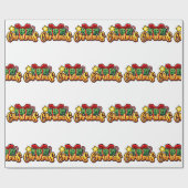 ピンククリスマスストッキングプレイドクリスマスストッキング ラッピングペーパー (フラット)