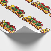 ピンククリスマスストッキングプレイドクリスマスストッキング ラッピングペーパー (角)