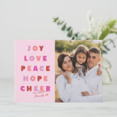 ピンククリスマスタイポグラフィジョーラブピースホープ シーズンカード (スタンド正面)