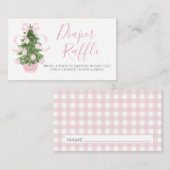 ピンククリスマスツリーおむつラッフルカード エンクロージャーカード (正面/裏面)