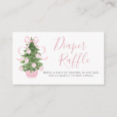 ピンククリスマスツリーおむつラッフルカード エンクロージャーカード (正面)